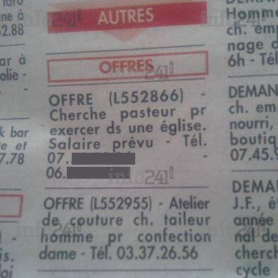 Eglise sérieuse, cherche pasteur désespérément&nbsp;!